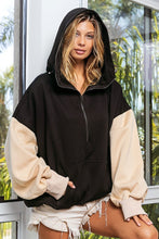 Load image into Gallery viewer, Cozy Colorblock Zip Hoodie