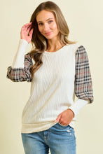 Load image into Gallery viewer, Camden Plaid Puff Sleeve Top