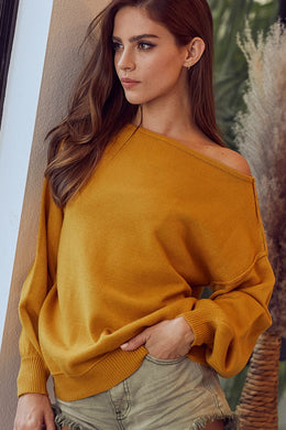 Off Shoulder Cozy Knit Sweater