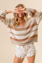 Load image into Gallery viewer, Latte &amp; Oat Striped Sweater