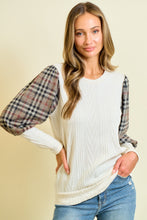Load image into Gallery viewer, Camden Plaid Puff Sleeve Top