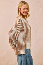 Load image into Gallery viewer, Textured Stripe Knit Top