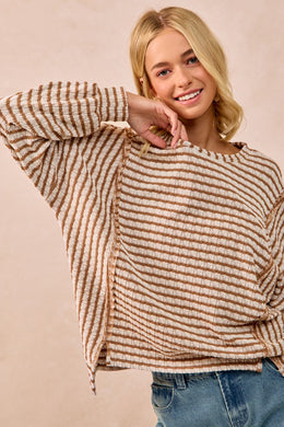 Textured Stripe Knit Top