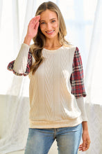 Load image into Gallery viewer, Camden Plaid Puff Sleeve Top